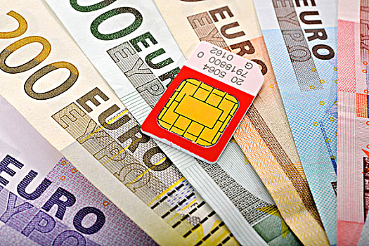 卡,手机,电话,欧元,货币,象征,图像,费用,沟通,科技