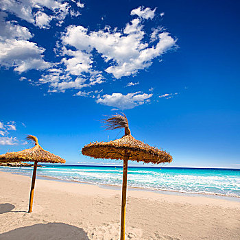 米诺卡岛,天窗,排,热带沙滩,巴利阿里群岛,西班牙