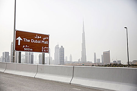 迪拜,天际线,公路,阿联酋