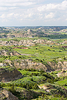 美国,北达科他,西奥多罗斯福国家公园,荒地,迷宫,山岗,峡谷