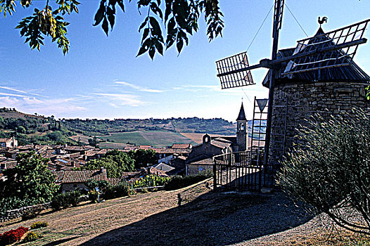 法国,风车,乡村