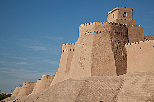 希瓦,城墙,丝绸,路线,省,乌兹别克斯坦,亚洲