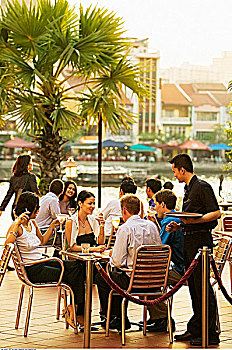人,饮料,水岸,酒吧,地点,新加坡