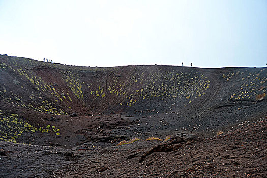 埃特纳火山,古老,火山囗,蔽护