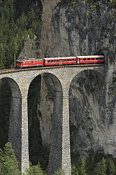 列车,高架桥,瑞士