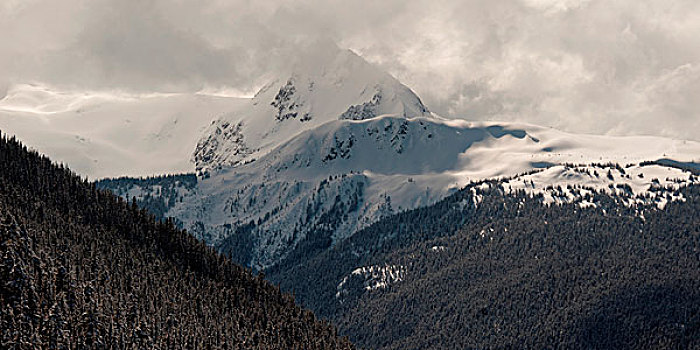 积雪,山,惠斯勒,不列颠哥伦比亚省,加拿大