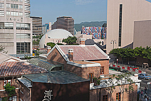 远眺,航空博物馆,香港,海洋,警察,总部,文化,中心