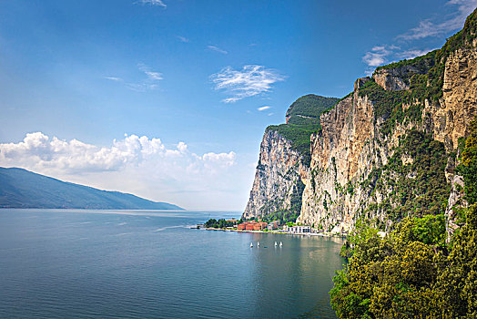 道路,加尔达湖,海岸,伦巴第,意大利