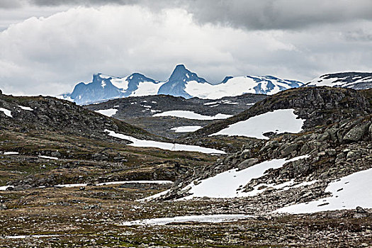 冰河,风景,山,尤通黑门山,国家公园,挪威