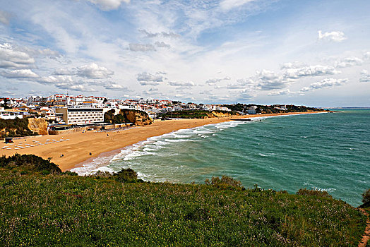 海滩,老城,阿尔布斐拉,大西洋,阿尔加维,法若,地区,葡萄牙,欧洲