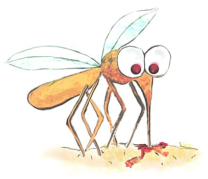 有趣,插画,蚊子