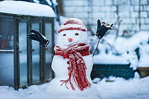 雪人,建造,城市街道