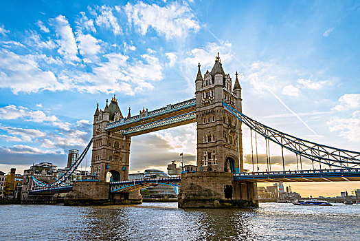 塔桥,上方,泰晤士河,伦敦,英格兰,英国,欧洲