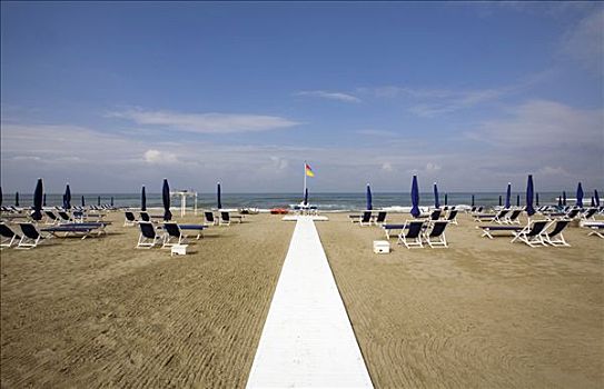 伞,椅子,海滩,省,卢卡,托斯卡纳,意大利