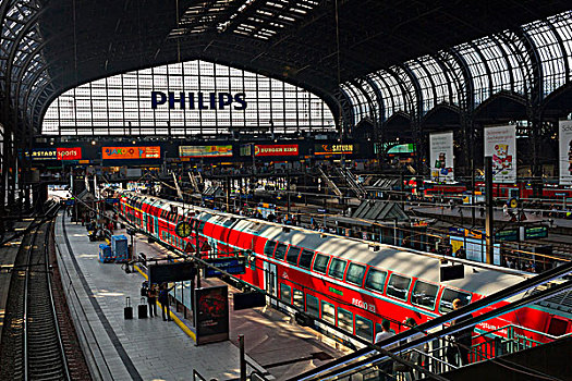 室内,法兰克福火车站,枢纽站,汉堡市,德国,欧洲