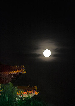 夜色里,北京故宫,宫殿,飞檐