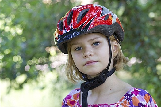 女孩,戴着,自行车头盔,头像