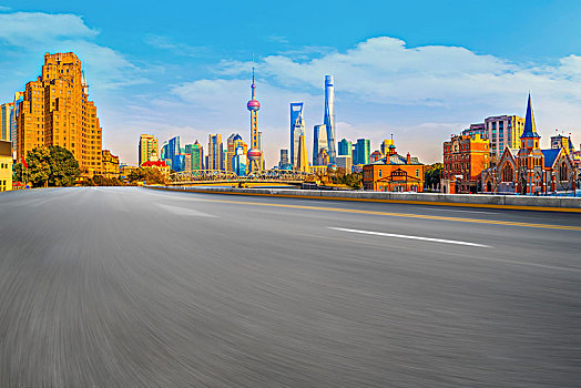 道路交通和上海陆家嘴金融中心建筑群