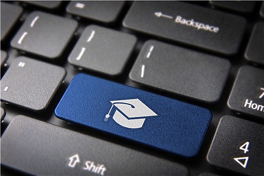 蓝色,毕业,键盘,按键,教育,背景