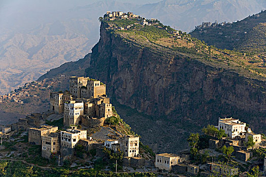 也门,省,山村,俯视图
