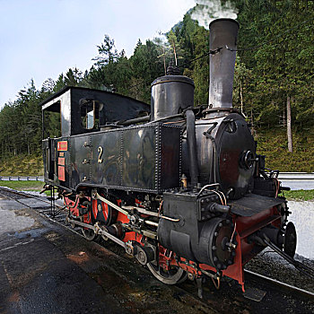 历史,列车,阿亨湖地区,蒸汽,铁路,提洛尔,奥地利,欧洲