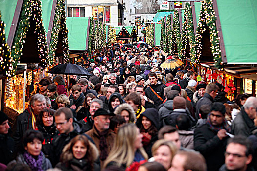 圣诞市场,市中心,埃森,北莱茵-威斯特伐利亚,德国,欧洲