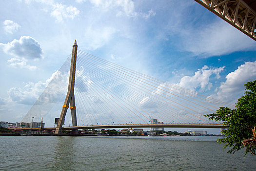 泰國曼谷昭披耶河上的跨河大橋,拉瑪九世大橋