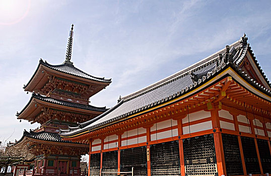 塔,红色,建筑,京都,日本