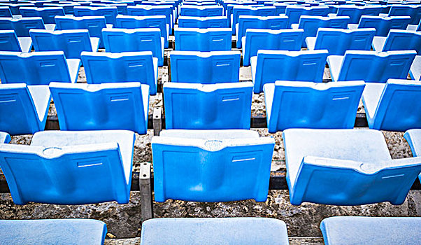 蓝色,体育场,座椅