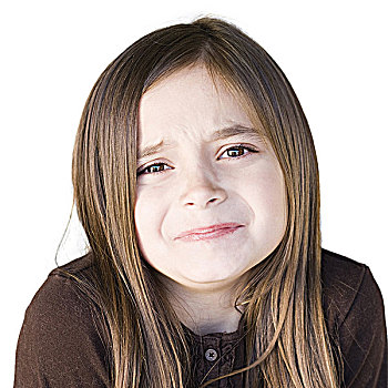 肖像,愤怒,女孩,8-9岁,棚拍