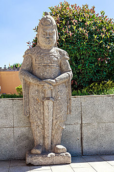 古代人像石雕,河南陕州地坑院民俗文化园