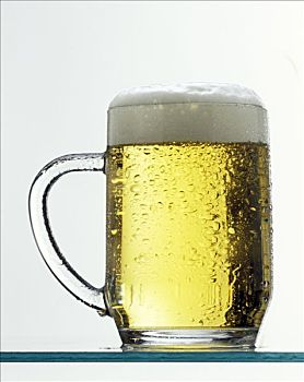 啤酒,亮光,大酒杯