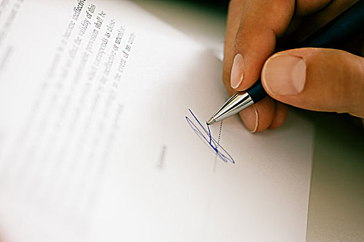 男人,手,签写,合同,文件