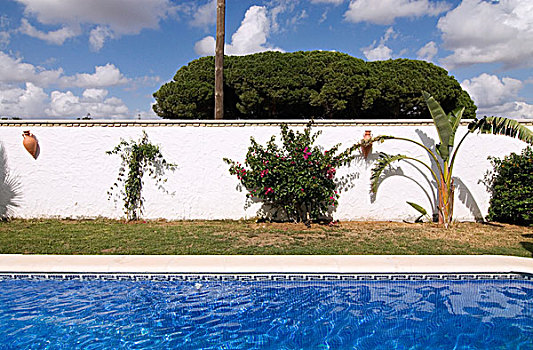 水池,墙壁,假日,家,安达卢西亚,西班牙,欧洲