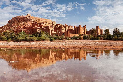 要塞,艾本哈杜古城,世界遗产,阿特拉斯山脉,靠近,瓦尔扎扎特,摩洛哥,非洲