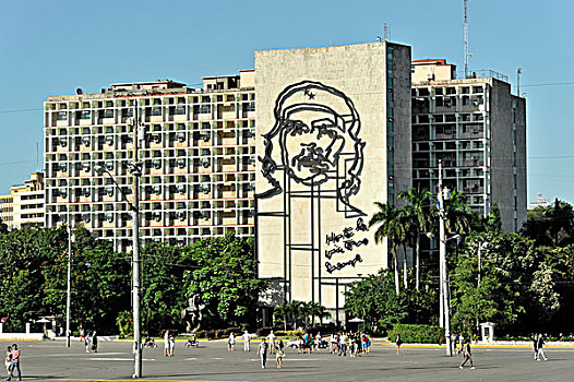 金属,雕塑,壁画,切-格瓦拉,城镇中心,哈瓦那,古巴,大安的列斯群岛,加勒比海,中美洲,北美