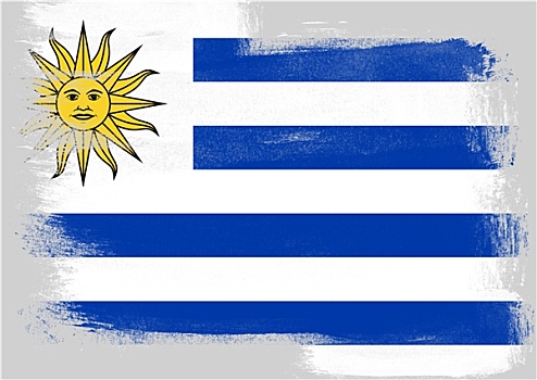 旗帜,乌拉圭,涂绘,画刷