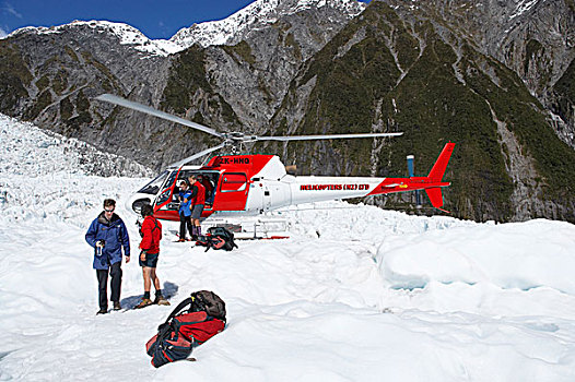 直升飞机,冰河,西海岸,南岛,新西兰