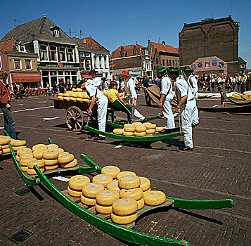 阿克马镇,奶酪,市场,荷兰,艺术家,未知