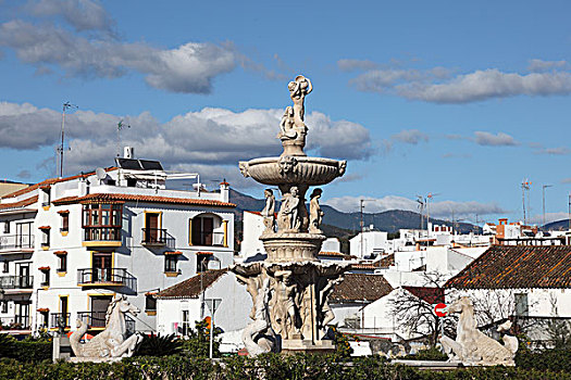 喷泉,雕塑,安达卢西亚,西班牙