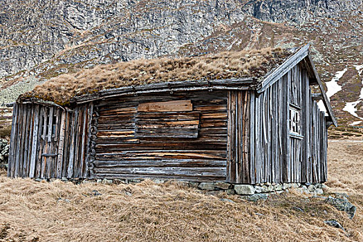 小,建筑,挪威,山