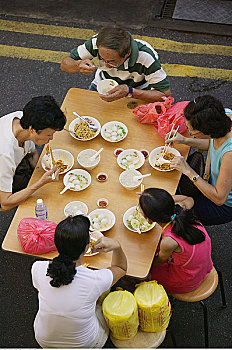 人,吃饭,唐人街,新加坡