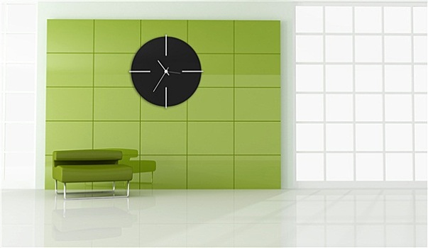 绿色,扶手椅,空,现代,房间