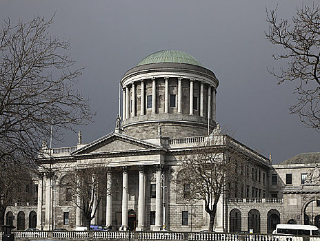 爱尔兰,都柏林,四法院,法院,建筑,利菲河