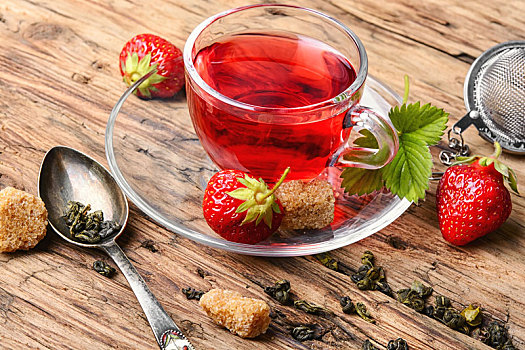 夏天,草莓,茶