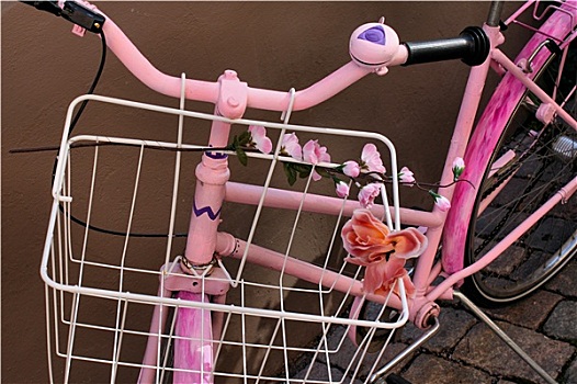 粉色,自行车