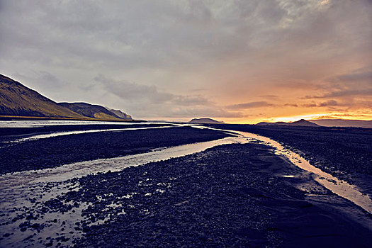 冰岛,日落
