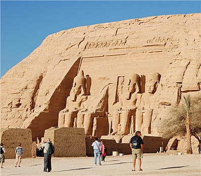 拉美西斯二世,雕塑,阿布辛贝尔神庙,埃及,照片,二月,2007年