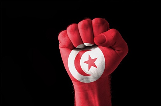 拳头,涂绘,彩色,突尼斯,旗帜