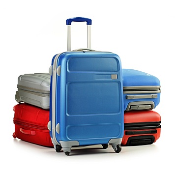 行李,手提箱,隔绝,白色背景
